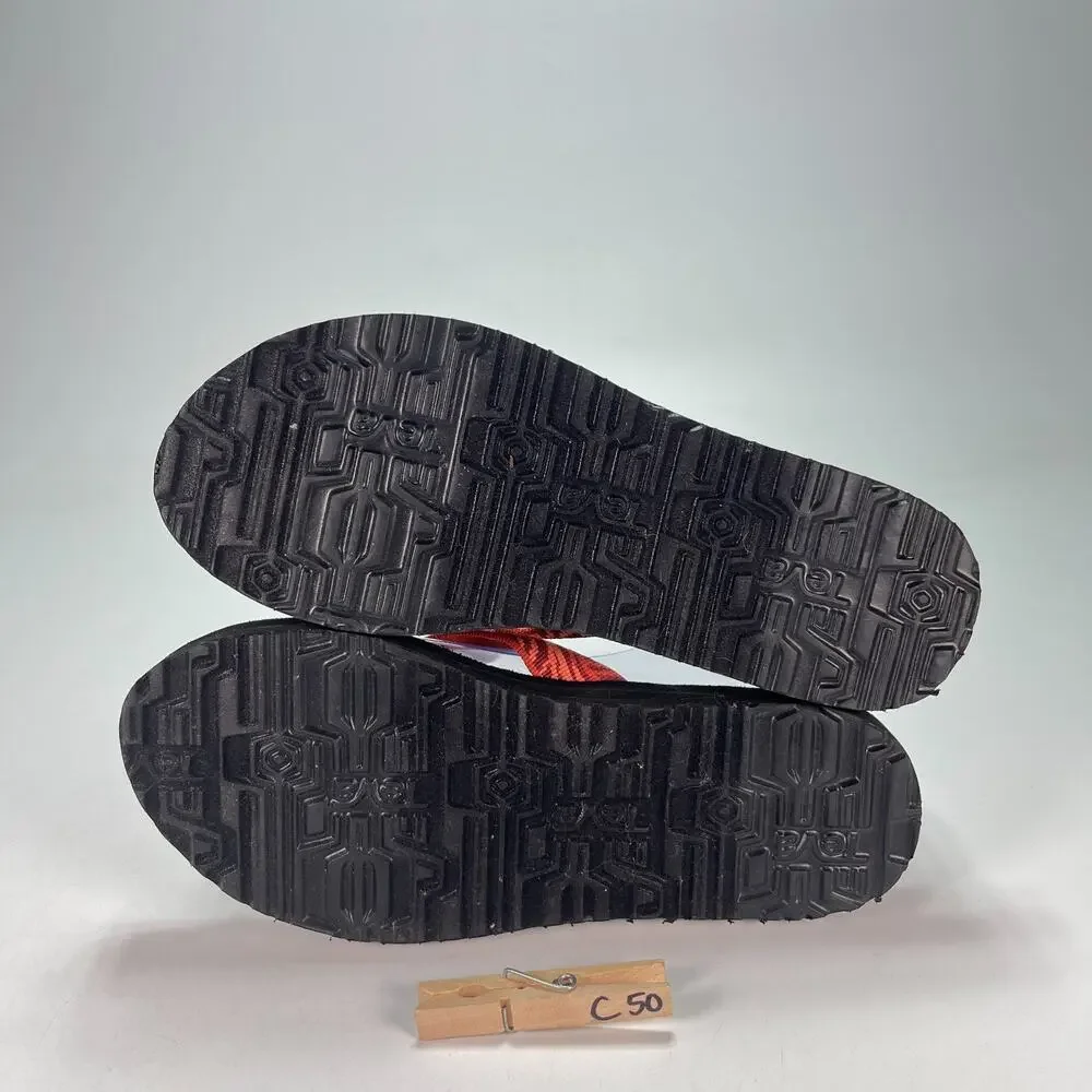 Teva Mush II Orange Black Comfort Flip Flops Thong Sandals 4198 Women's Size 7